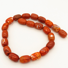 Natural Agate,Drum bead,Dyed,Orange red,13*18mm,Hole:1mm,about 22pcs/strand,about 105g/strand,5 strands/package,15"(38cm),XBGB02687vhov-L001