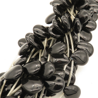 Natural Agate,Pear,Dyed,Black,16*20*7mm,Hole:1mm,about 14pcs/strand,about 42g/strand,5 strands/package,16"(40cm),XBGB02699aivb-L001