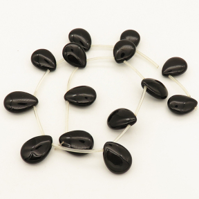 Natural Agate,Pear,Dyed,Black,16*20*7mm,Hole:1mm,about 14pcs/strand,about 42g/strand,5 strands/package,16"(40cm),XBGB02699aivb-L001