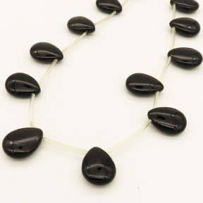 Natural Agate,Pear,Dyed,Black,16*20*7mm,Hole:1mm,about 14pcs/strand,about 42g/strand,5 strands/package,16"(40cm),XBGB02699aivb-L001