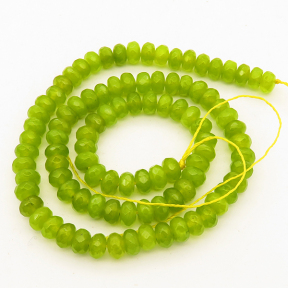 Natural Alabaster,Abacus bead,Faceted,Dyed,Fluorescent green,4*6mm,Hole:0.5mm,about 95pcs/strand,about 22g/strand,5 strands/package,15"(38cm),XBGB02726ahlv-L001