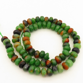 Natural Alabaster,Abacus bead,Faceted,Dyed,Grass green,5*8mm,Hole:0.5mm,about 76pcs/strand,about 34g/strand,5 strands/package,15"(38cm),XBGB02729ahlv-L001