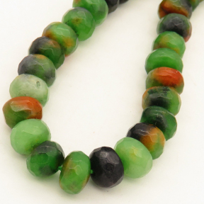 Natural Alabaster,Abacus bead,Faceted,Dyed,Grass green,5*8mm,Hole:0.5mm,about 76pcs/strand,about 34g/strand,5 strands/package,15"(38cm),XBGB02729ahlv-L001