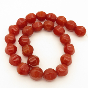 Natural Alabaster,Hexagonal Oval,Faceted,Dyed,Orange red,14*15mm,Hole:1mm,about 25pcs/strand,about 117g/strand,5 strands/package,15"(38cm),XBGB02735vhov-L001