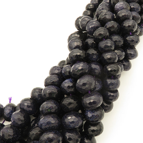 Blue Goldstone,Abacus bead,Faceted,Dyed,Dark Royal blue,12*15mm,Hole:1mm,about 32pcs/strand,about 129g/strand,5 strands/package,15"(38cm),XBGB02744vhov-L001