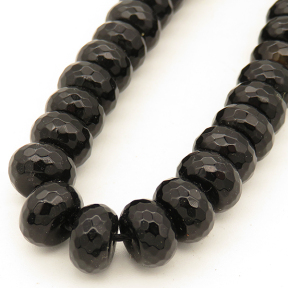 Natural Agate,Abacus bead,Faceted,Dyed,Black,6*10mm,Hole:0.5mm,about 67pcs/strand,about 65g/strand,5 strands/package,15"(38cm),XBGB02748ahlv-L001