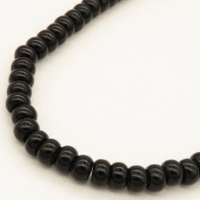 Natural Agate,Abacus bead,Dyed,Black,4*7mm,Hole:0.5mm,about 93pcs/strand,about 27g/strand,5 strands/package,15"(38cm),XBGB02751ahlv-L001