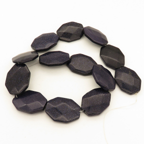 Blue Goldstone,Octagonal egg shape,Faceted,Dyed,Dark Royal blue,22*30*6mm,Hole:0.8mm,about 13pcs/strand,about 90g/strand,5 strands/package,15"(38cm),XBGB02754aiov-L001