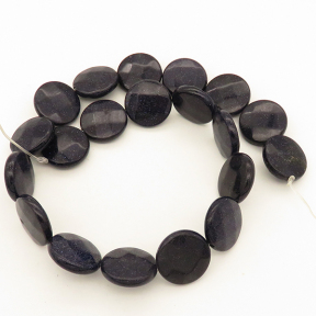 Blue Goldstone,Flat Round,Faceted,Dyed,Dark Royal blue,20*6mm,Hole:0.8mm,about 19pcs/strand,about 77g/strand,5 strands/package,15"(38cm),XBGB02757vila-L001