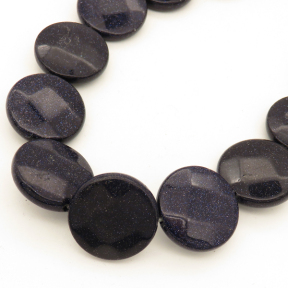 Blue Goldstone,Flat Round,Faceted,Dyed,Dark Royal blue,20*6mm,Hole:0.8mm,about 19pcs/strand,about 77g/strand,5 strands/package,15"(38cm),XBGB02757vila-L001