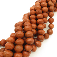 Golden Goldstone,Abacus bead,Faceted,Dyed,Brown,11*15mm,Hole:1mm,about 34pcs/strand,about 129g/strand,5 strands/package,15"(38cm),XBGB02763vila-L001