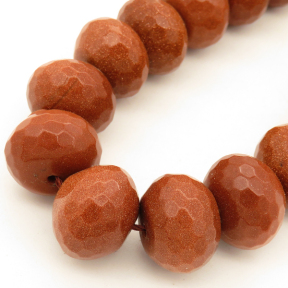 Golden Goldstone,Abacus bead,Faceted,Dyed,Brown,11*15mm,Hole:1mm,about 34pcs/strand,about 129g/strand,5 strands/package,15"(38cm),XBGB02763vila-L001