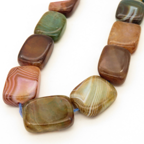 Natural Agate,Striped Agate,Angle of attack Cuboid,Dyed,Mixed color,15*19*6~16*20*6mm,Hole:1mm,about 19pcs/strand,about 77g/strand,5 strands/package,15"(38cm),XBGB02775vhov-L001
