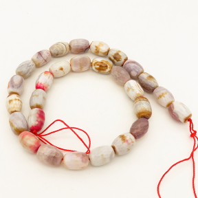 Natural Agate,Drum bead,Faceted,Dyed,White,10*14mm,Hole:0.8mm,about 28pcs/strand,about 62g/strand,5 strands/package,15"(38cm),XBGB02796vhmv-L001