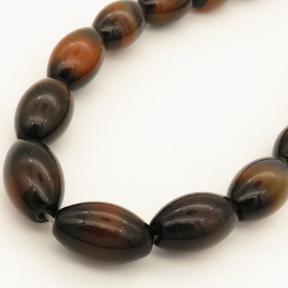 Natural Agate,Oval,Dyed,Brown,12*20mm,Hole:1.5mm,about 20pcs/strand,about 76g/strand,5 strands/package,15"(38cm),XBGB02799vhov-L001