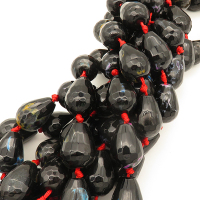 Natural Agate,Fire Agate,Drop，Faceted,Dyed,Black,15*21mm,Hole:1mm,about 17pcs/strand,about 98g/strand,5 strands/package,16"(40cm),XBGB02825aija-L001