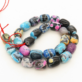 Natural Agate,Fire Agate,Drum bead,Dyed,Mixed color,11*14mm,Hole:0.8mm,about 27pcs/strand,about 72g/strand,5 strands/package,15"(38cm),XBGB02837vhov-L001