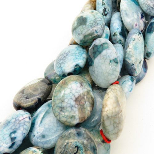 Natural Agate,Ice Burst Agate,Egg shape,Dyed,Light Blue,15*20*7mm,Hole:39.5mm,about 20pcs/strand,about 59g/strand,5 strands/package,15"(38cm),XBGB02840vhov-L001