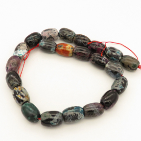 Natural Agate,Fire Agate,Drum bead,Dyed,Mixed color,14*18mm,Hole:1mm,about 22pcs/strand,about 113g/strand,5 strands/package,15"(38cm),XBGB02852vhmv-L001