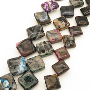 Natural Agate,Fire Agate,Rhombus,Faceted,Dyed,Mixed color,20*6mm,Hole:1mm,about 20pcs/strand,about 55g/strand,5 strands/package,15"(38cm),XBGB02864aija-L001
