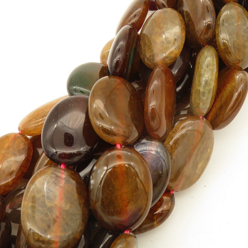 Natural Agate,Egg shape,Dyed,Light Brown,15*20*7mm,Hole:1mm,about 20pcs/strand,about 59g/strand,5 strands/package,15"(38cm),XBGB02873vhov-L001