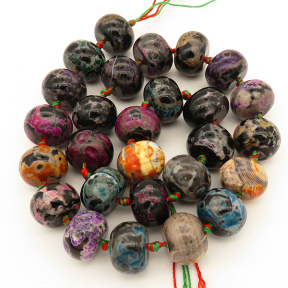 Natural Agate,Fire Agate,Abacus bead,Dyed,Mixed color,10*14mm,Hole:1mm,about 27pcs/strand,about 84g/strand,5 strands/package,15"(38cm),XBGB02900aivb-L001