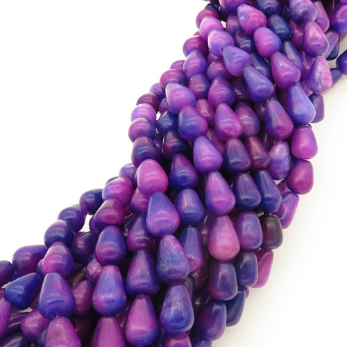 Imitation Sugilite,Drop,Dyed,Purple,8*10~8*12mm,Hole:0.8mm,about 31pcs/strand,about 29g/strand,5 strands/package,14"(35cm),XBGB02930vhmv-L001