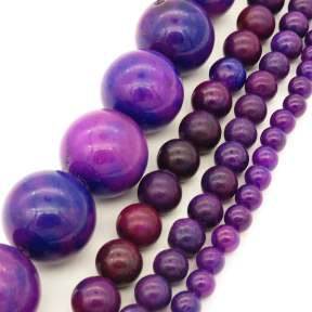Imitation Sugilite,Round,Dyed,Purple,20mm,Hole:1mm,about 19pcs/strand,about 222g/strand,5 strands/package,15"(38cm),XBGB02942vila-L001