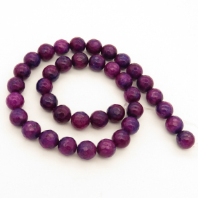Imitation Sugilite,Round,Faceted,Dyed,Purple,10mm,Hole:0.8mm,about 38pcs/strand,about 53g/strand,5 strands/package,15"(38cm),XBGB02945bhia-L001