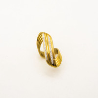 316L Stainless Steel and Zirconia Noodles Ring,Gold Plating,Size 7,about 11g/pc,1 pc/package,HHP00585bhia-360