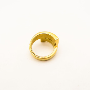316L Stainless Steel and Zirconia T shape Ring,Gold Plating,Size 7,about 7g/pc,1 pc/package,HHP00579ahjb-360