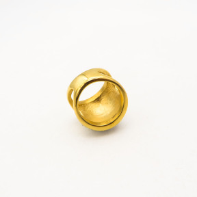 316L Stainless Steel and Zirconia Parachute Ring,Gold Plating,Size 7,about 12g/pc,1 pc/package,HHP00624vhpl-360