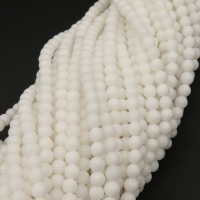 White porcelain,Round,White,4mm,Hole:0.5mm,about 90pcs/strand,about 9g/strand,5 strands/package,15"(38cm),XBC00001ablb-L001