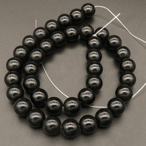 Black Glass,Round,Dyed,Black,10mm,Hole:1.2mm,about 38pcs/strand,about 55g/strand,5 strands/package,15"(38cm),XBG00482ablb-L001