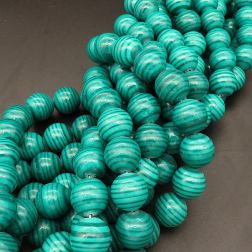 Synthetic Malachite,Round,Dyed,Blue,14mm,Hole:1mm,about 27pcs/strand,about 110g/strand,5 strands/package,15"(38cm),XBGB03269ahjb-L001