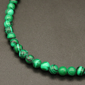 Synthetic Malachite,Round,Dyed,Malachite green,4mm,Hole:0.5mm,about 90pcs/strand,about 9g/strand,5 strands/package,15"(38cm),XBGB03272baka-L001