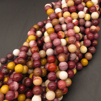 Natural Mookaite,Round,Mixed color,8mm,Hole:1mm,about 48pcs/strand,about 36g/strand,5 strands/package,15"(38cm),XBGB03277bbpl-L001