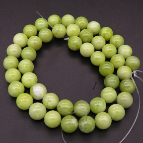 Natural Jade,Round,Dyed,Light green,8mm,Hole:1mm,about 48pcs/strand,about 36g/strand,5 strands/package,15"(38cm),XBGB03289bbov-L001