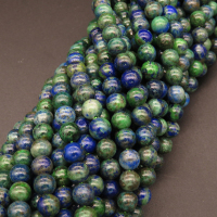 Natural Lapis Lazuli,Round,Dyed,Grass green,8mm,Hole:1mm,about 48pcs/strand,about 36g/strand,5 strands/package,15"(38cm),XBGB03301vbpb-L001