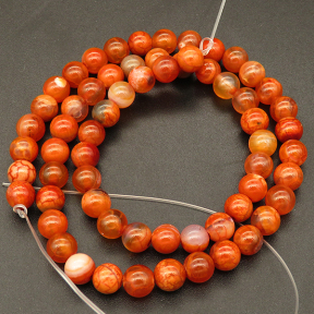 Natural Agate,Ice Burst Agate,Round,Dyed,Orange red,10mm,Hole:1mm,about 38pcs/strand,about 55g/strand,5 strands/package,15"(38cm),XBGB03319bhva-L001