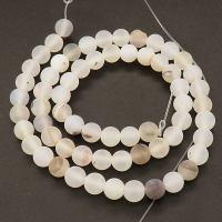 Natural Agate,Weathered Agate,Frosted Round,Dyed,White,10mm,Hole:1mm,about 38pcs/strand,about 55g/strand,5 strands/package,15"(38cm),XBGB03334bhva-L001