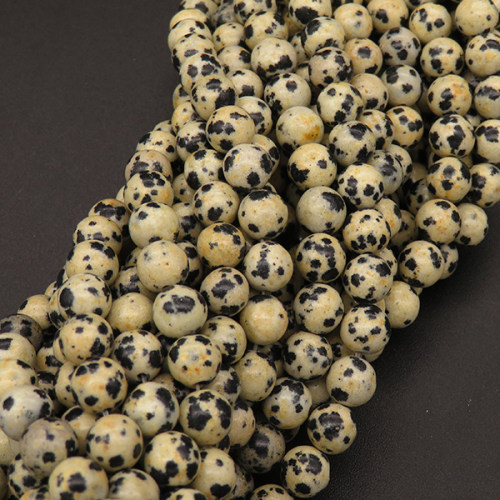 Natural Dalmation Jasper,Round,Yellow,12mm,Hole:1mm,about 32pcs/strand,about 80g/strand,5 strands/package,15"(38cm),XBGB03339bhia-L001