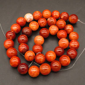 Natural Agate,Ice Burst Agate,Round,Dyed,Orange red,10mm,Hole:1mm,about 38pcs/strand,about 55g/strand,5 strands/package,15"(38cm),XBGB03354bhva-L001