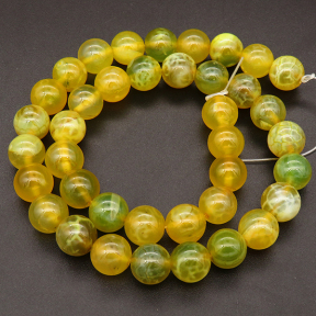 Natural Agate,Ice Burst Agate,Round,Dyed,Green and yellow,8mm,Hole:1mm,about 48pcs/strand,about 36g/strand,5 strands/package,15"(38cm),XBGB03360bbov-L001