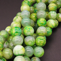 Natural Agate,Ice Burst Agate,Round,Dyed,Grass green,8mm,Hole:1mm,about 48pcs/strand,about 36g/strand,5 strands/package,15"(38cm),XBGB03366bbov-L001