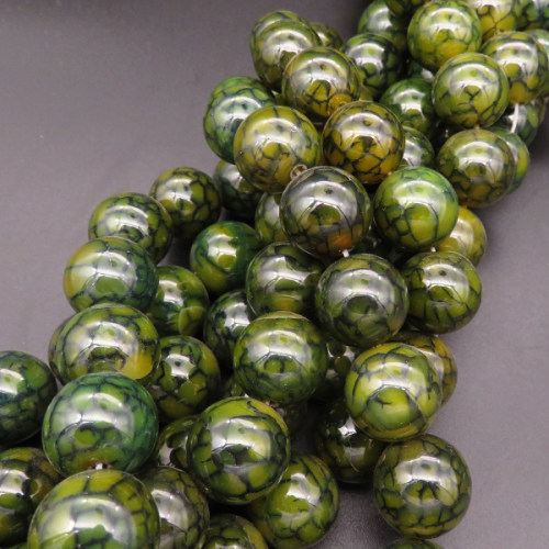 Natural Agate,Dragon Veins Agate,Round,Dyed,Dark green,18mm,Hole:2mm,about 21pcs/strand,about 170g/strand,5 strands/package,15"(38cm),XBGB03380vila-L001