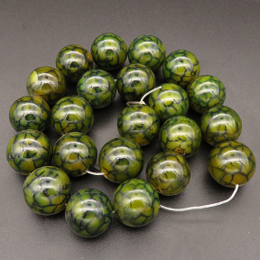 Natural Agate,Dragon Veins Agate,Round,Dyed,Dark green,18mm,Hole:2mm,about 21pcs/strand,about 170g/strand,5 strands/package,15"(38cm),XBGB03380vila-L001