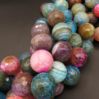 Natural Agate,Faceted Round,Dyed,Mixed color,20mm,Hole:1.2mm,about 19pcs/strand,about 200g/strand,5 strands/package,15"(38cm),XBGB03386aiov-L001