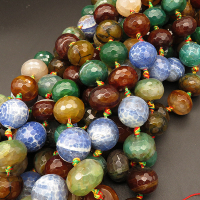 Natural Agate,Faceted  Round&Abacus beads,Dyed,Mixed color,15*20~18*20mm,Hole:1.2mm,about 19pcs/strand,about 170g/strand,5 strands/package,15"(39cm),XBGB03389aiov-L001