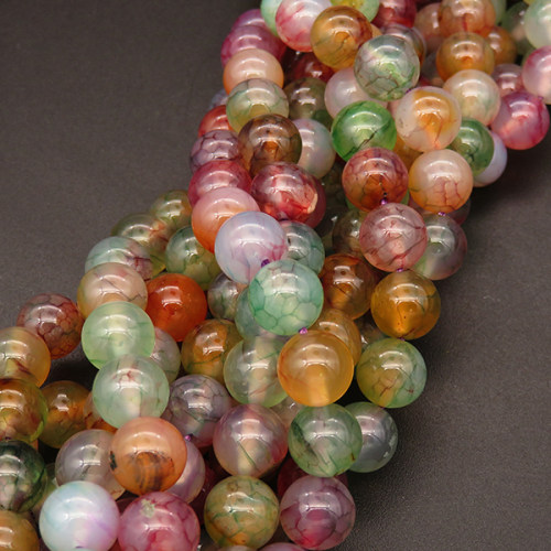 Natural Agate,Dragon Veins Agate,Faceted Round,Dyed,Colorful,4mm,Hole:0.5mm,about 90pcs/strand,about 9g/strand,5 strands/package,15"(38cm),XBGB03432vbmb-L001
